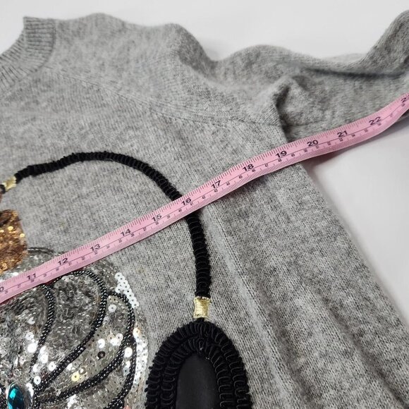 H&M Women's Size Medium Perfume Bottle Sequin Sweater Alpaca Blend - Picture 2 of 6